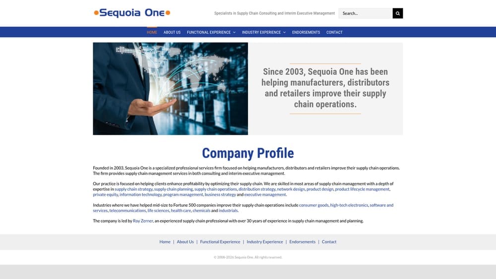 Screenshot of Sequoia One website