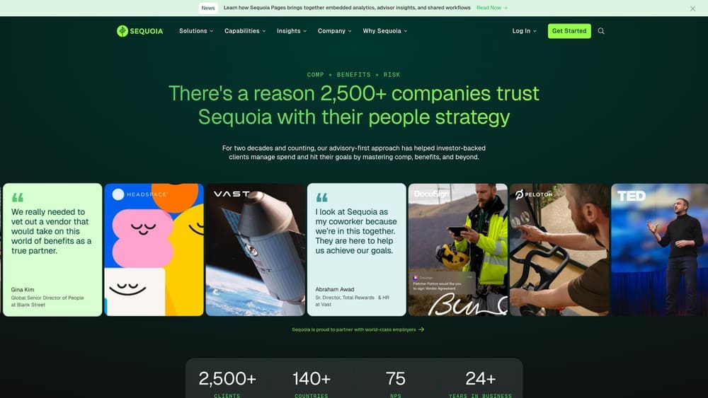 Screenshot of Sequoia One website