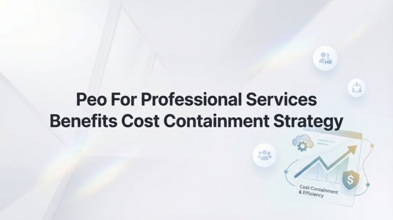PEO Benefits Cost Containment Strategy for Professional Services Firms