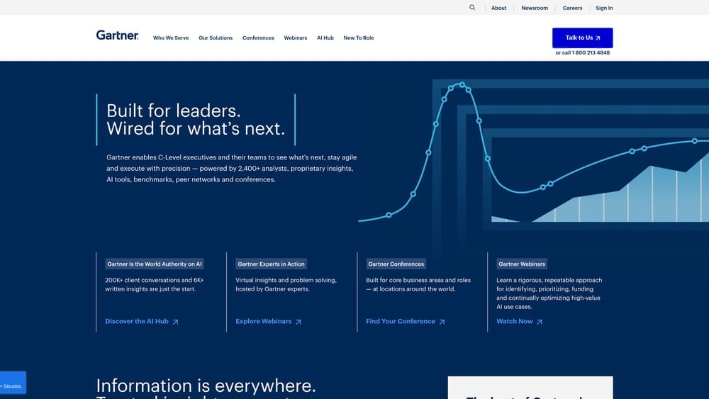 Screenshot of Gartner website