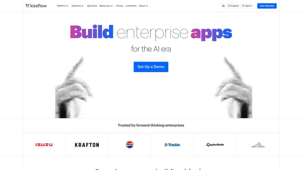 Screenshot of Kissflow website