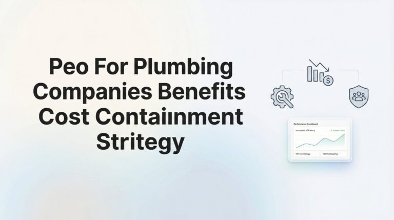 PEO for Plumbing Companies: Benefits and Cost Containment Strategy That Actually Works
