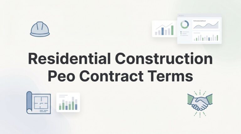 Residential Construction PEO Contract Terms: What Builders Actually Need to Know Before Signing