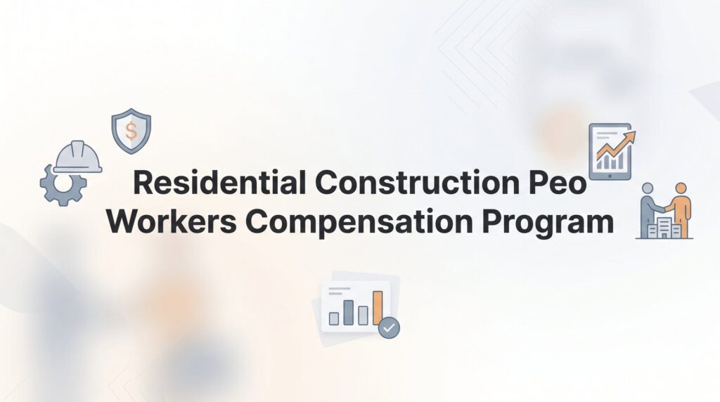 Residential Construction PEO Workers Compensation Programs: What Builders Actually Need to Know