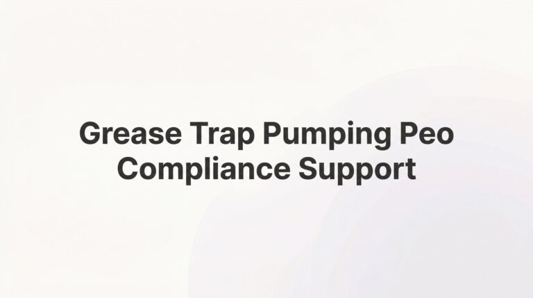 Grease Trap Pumping Companies and PEO Compliance Support: What You Actually Need to Know