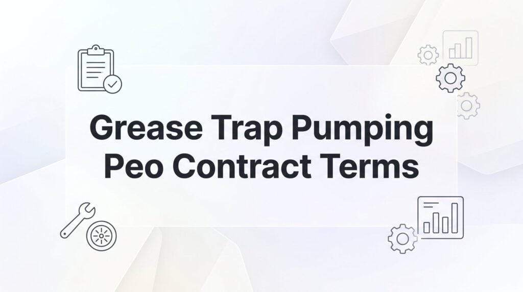 Grease Trap Pumping Companies: What to Watch in PEO Contract Terms Before You Sign