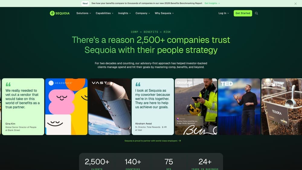 Screenshot of Sequoia Consulting Group website