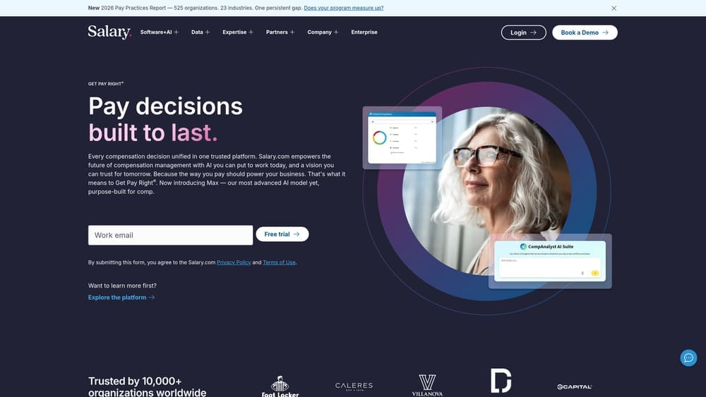 Screenshot of Salary.com website