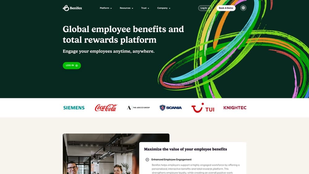 Screenshot of Benify website