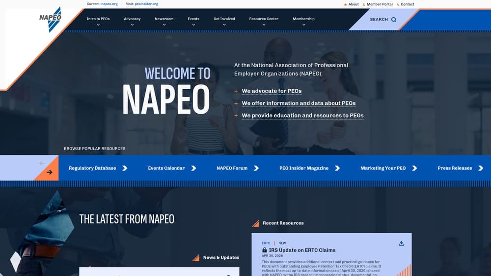 Screenshot of NAPEO Member Directory website