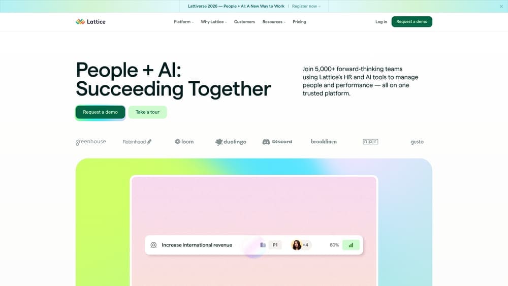 Screenshot of Lattice website