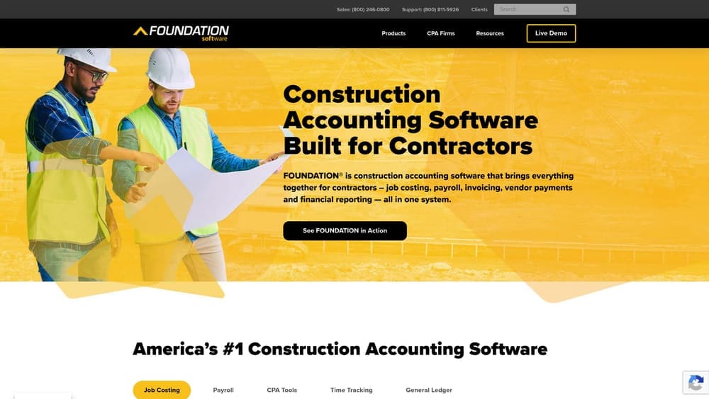 Screenshot of Foundation Software website
