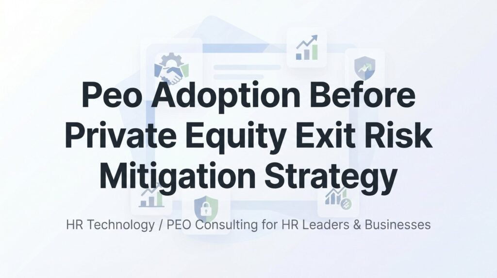 PEO Adoption Before a Private Equity Exit: A Risk Mitigation Strategy That Actually Works
