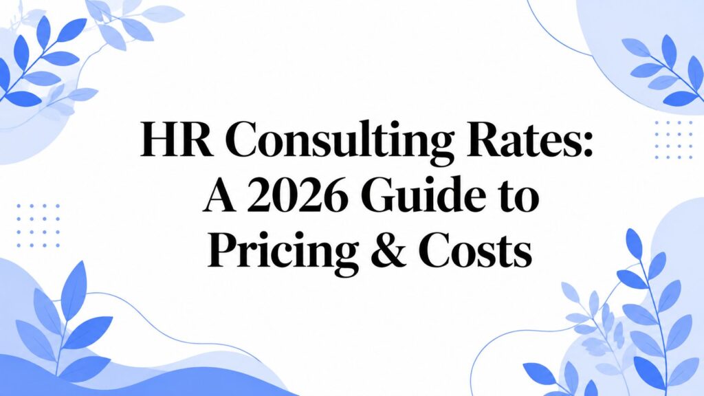 HR Consulting Rates: A 2026 Guide to Pricing & Costs