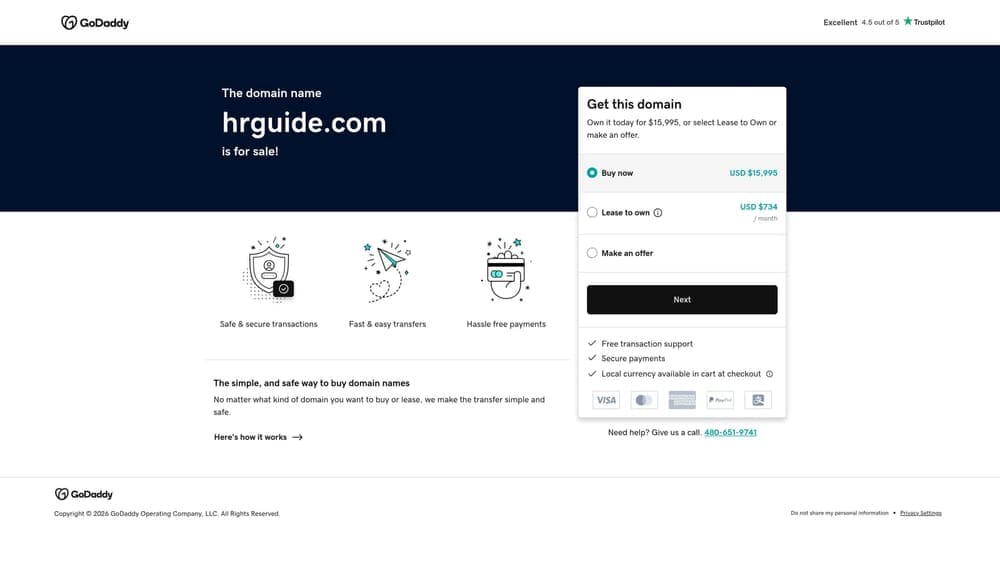 Screenshot of HR Guide website