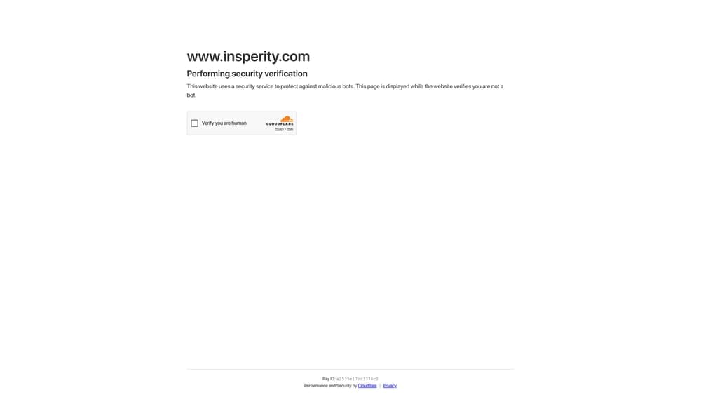 Screenshot of Insperity website