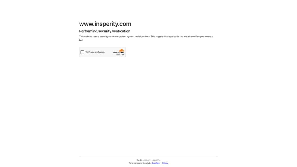 Screenshot of Insperity website