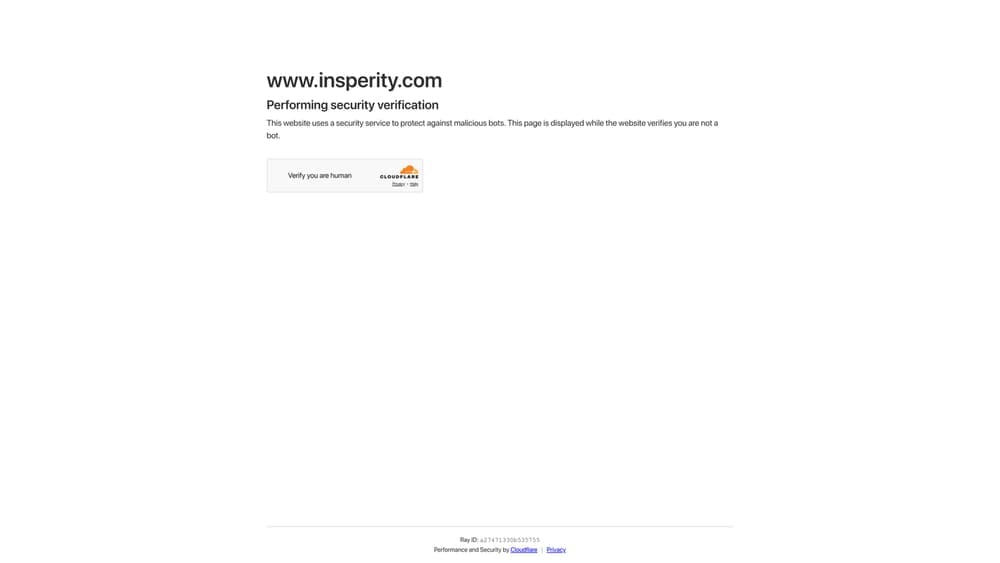 Screenshot of Insperity website