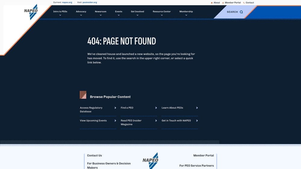 Screenshot of NAPEO Member Directory website