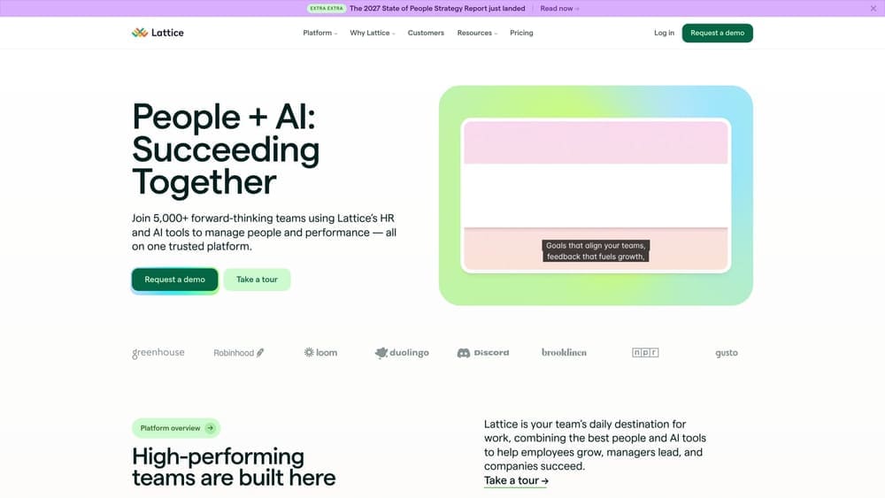 Screenshot of Lattice website