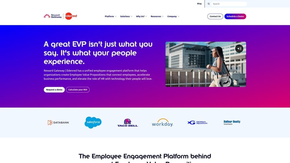 Screenshot of Reward Gateway website