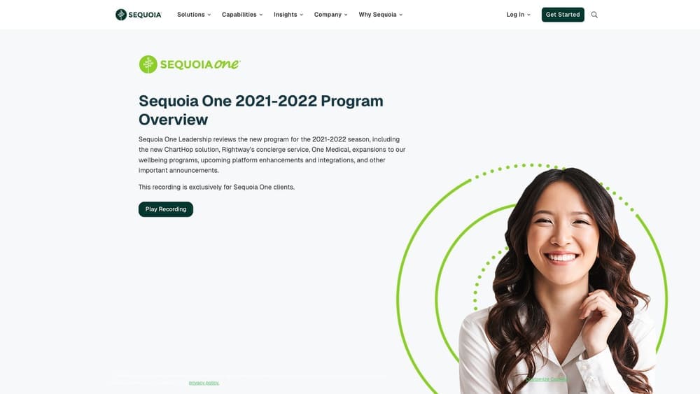 Screenshot of Sequoia One website