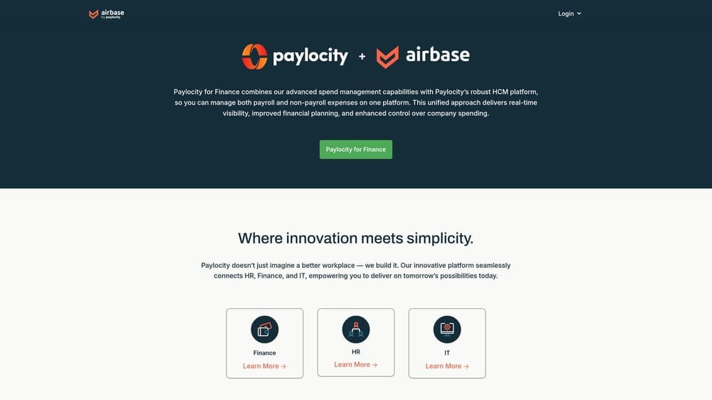 Screenshot of Airbase website