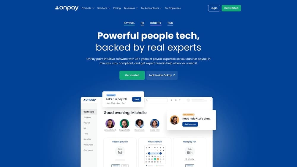 Screenshot of OnPay website