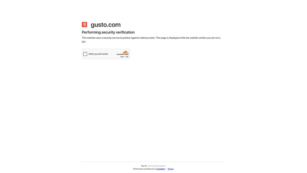 Screenshot of Gusto website