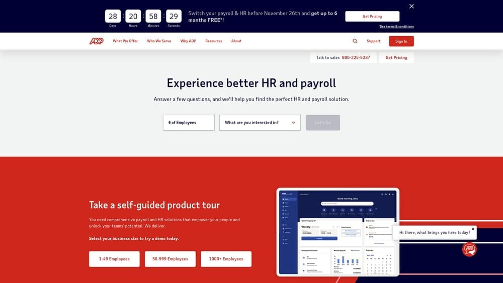 Screenshot of ADP TotalSource website