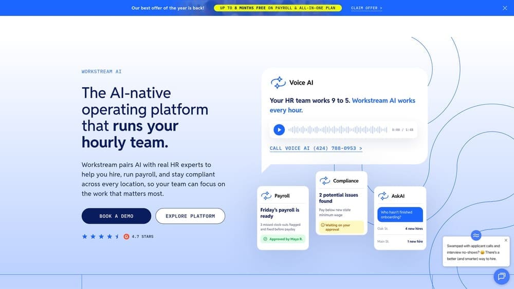 Screenshot of Workstream website